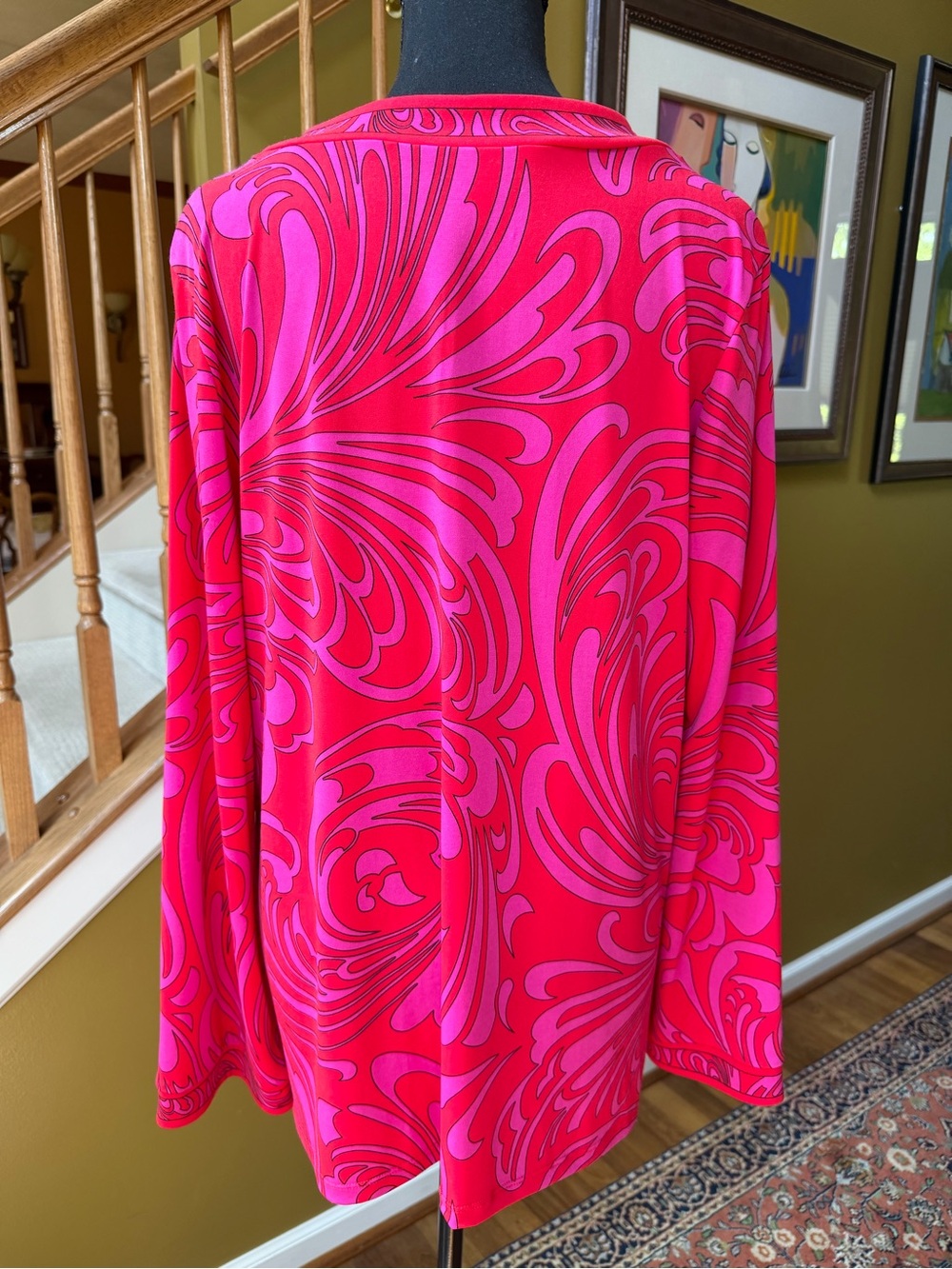 Michael Kors V-neck Paisley Tunic Top (Sz XL) - Picture 7 of 9